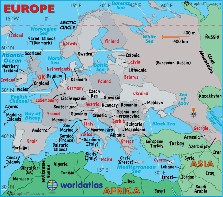 Europe Map with Latitude and Longitude Europe Latitude Longitude and Relative Location