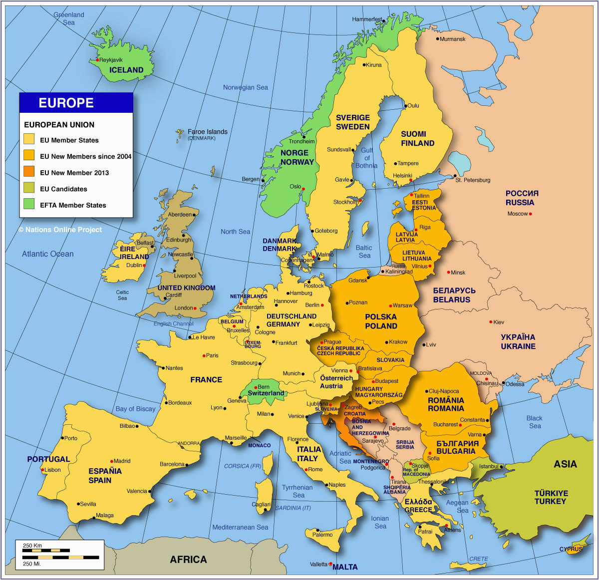 Europe Map with Names Of Countries Map Of Europe Member States Of the Eu Nations Online Project