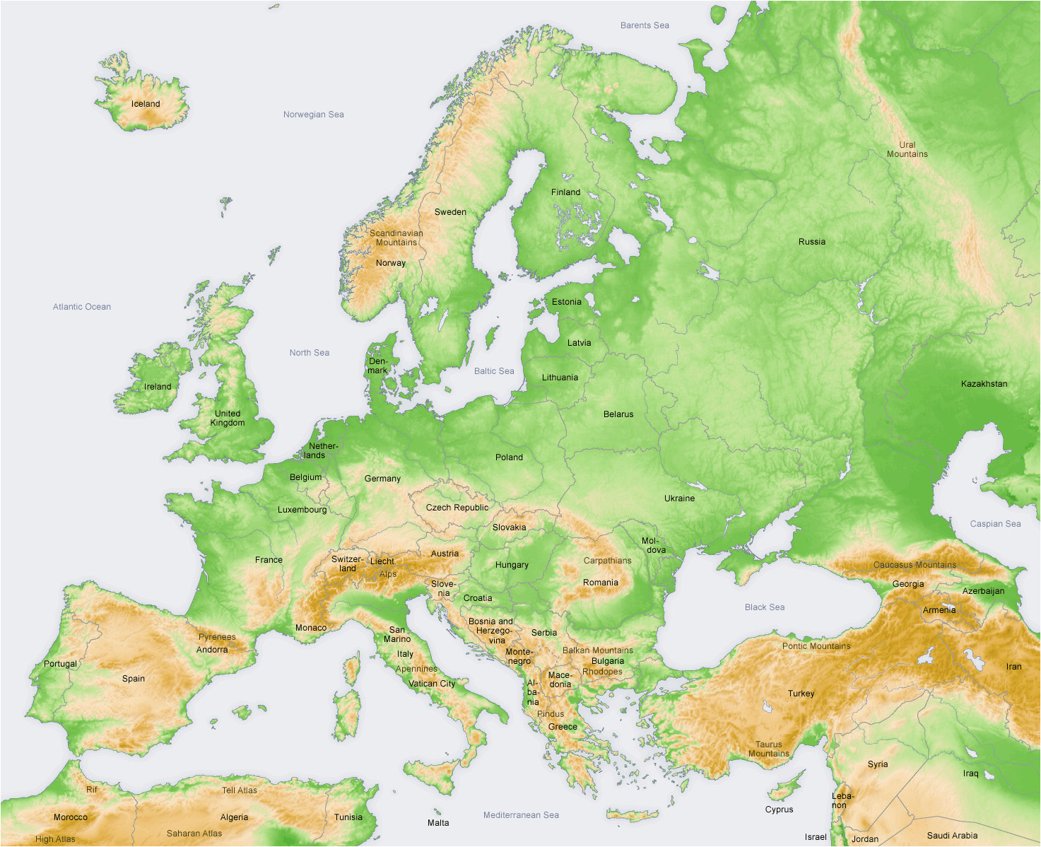 Europe topographical Map atlas Of Europe Wikimedia Commons