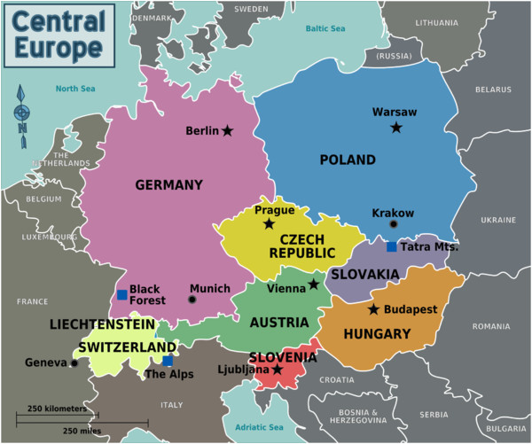 Geneva Map Of Europe Central Europe Wikitravel