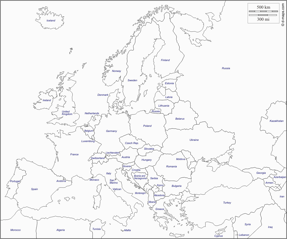 Labelled Map Of Europe Europe Free Map Free Blank Map Free Outline Map Free
