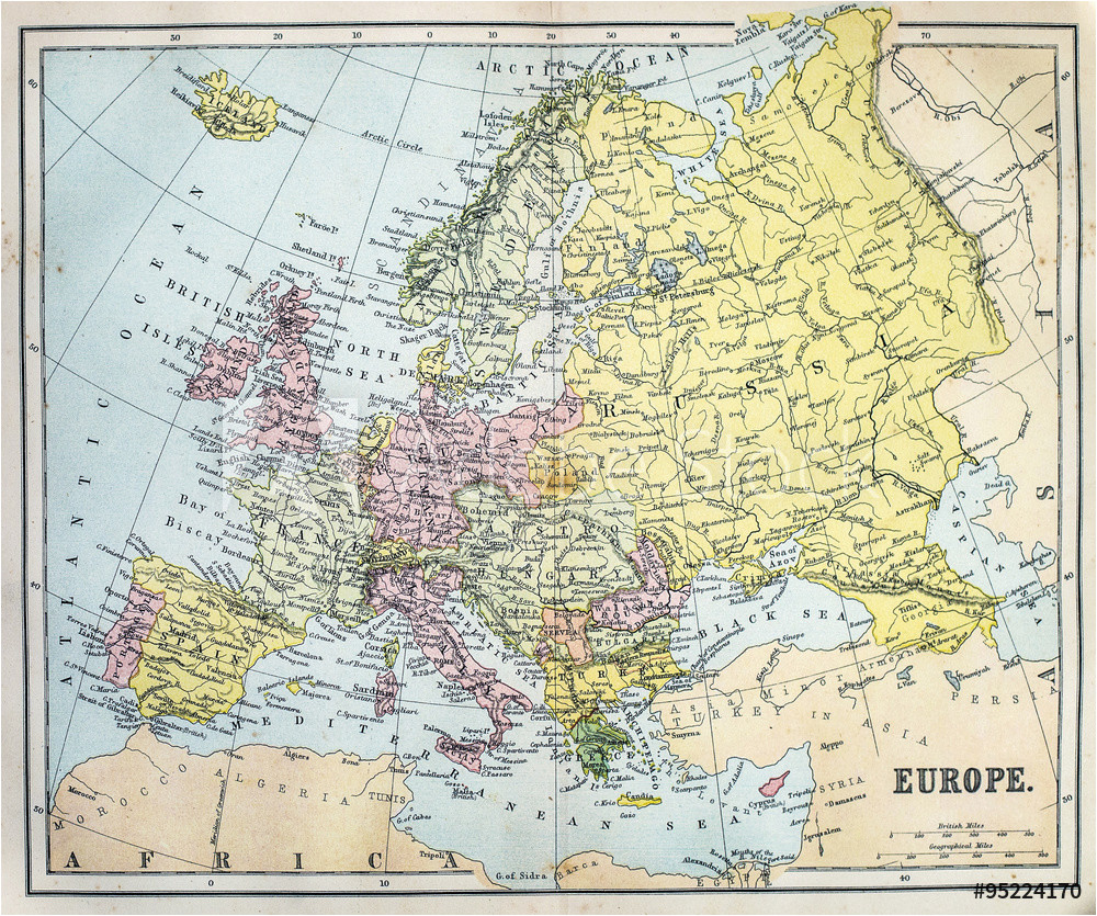 Map Of 19th Century Europe Fotografia Map Of 19th Century Europe Kup Na Posters Pl