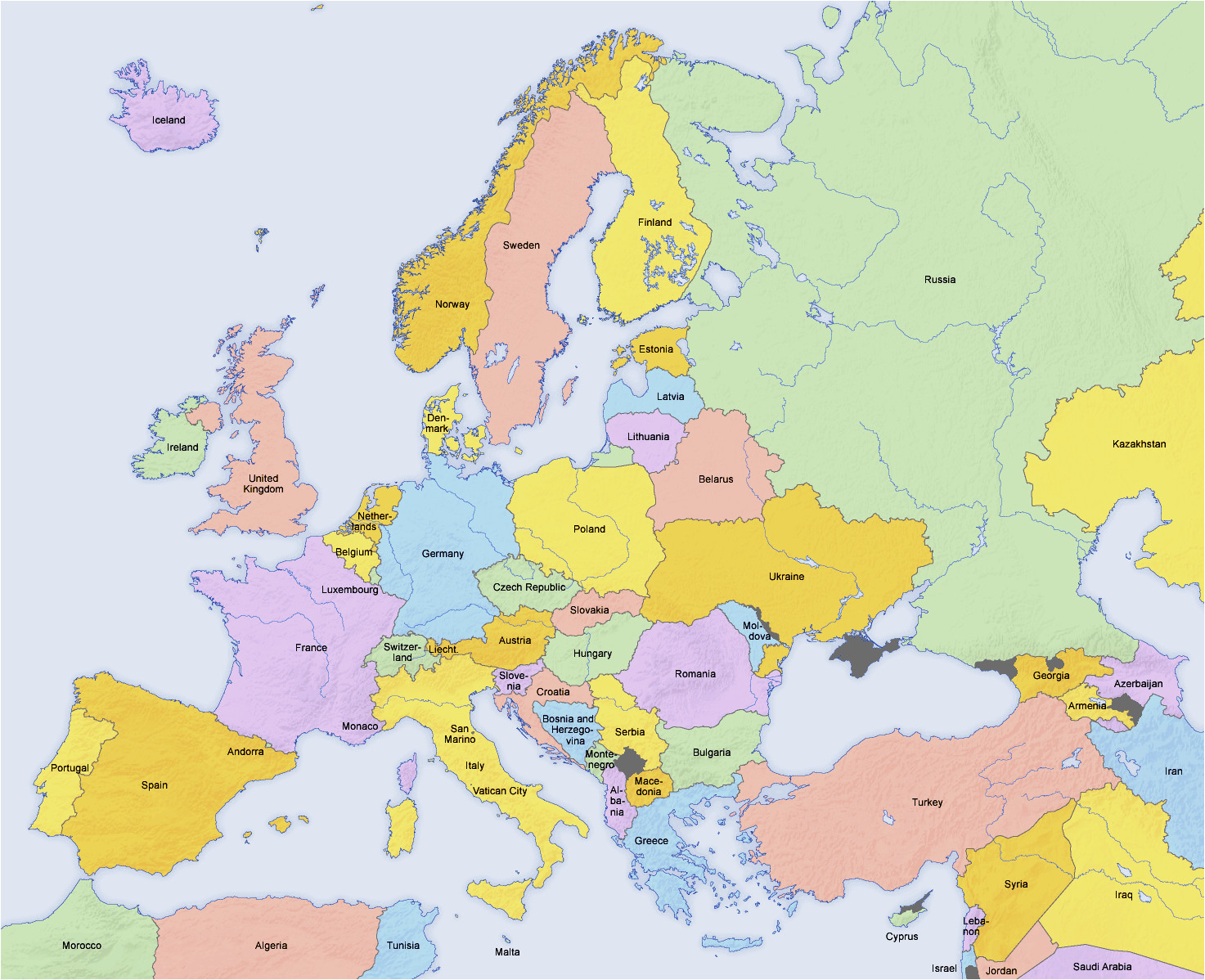 Map Of All Countries In Europe atlas Of Europe Wikimedia Commons