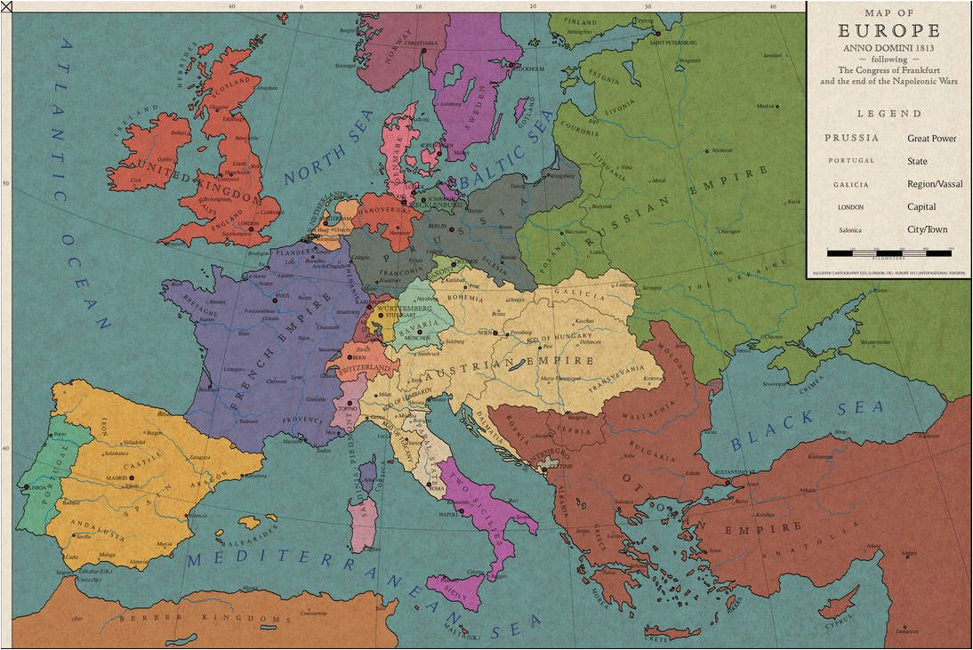 Map Of Europe 1550 Europe 1813 the Congress Of Frankfurt by Saluslibertatis On