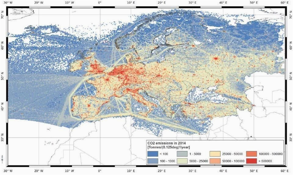 Map Of Europe 2014 Maps On the Web Co2 Emissions In 2014 In Europe Maps