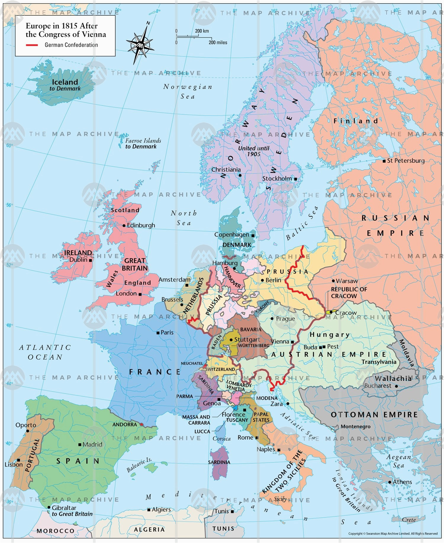 Map Of Europe after Congress Of Vienna Europe In 1815 after the Congress Of Vienna