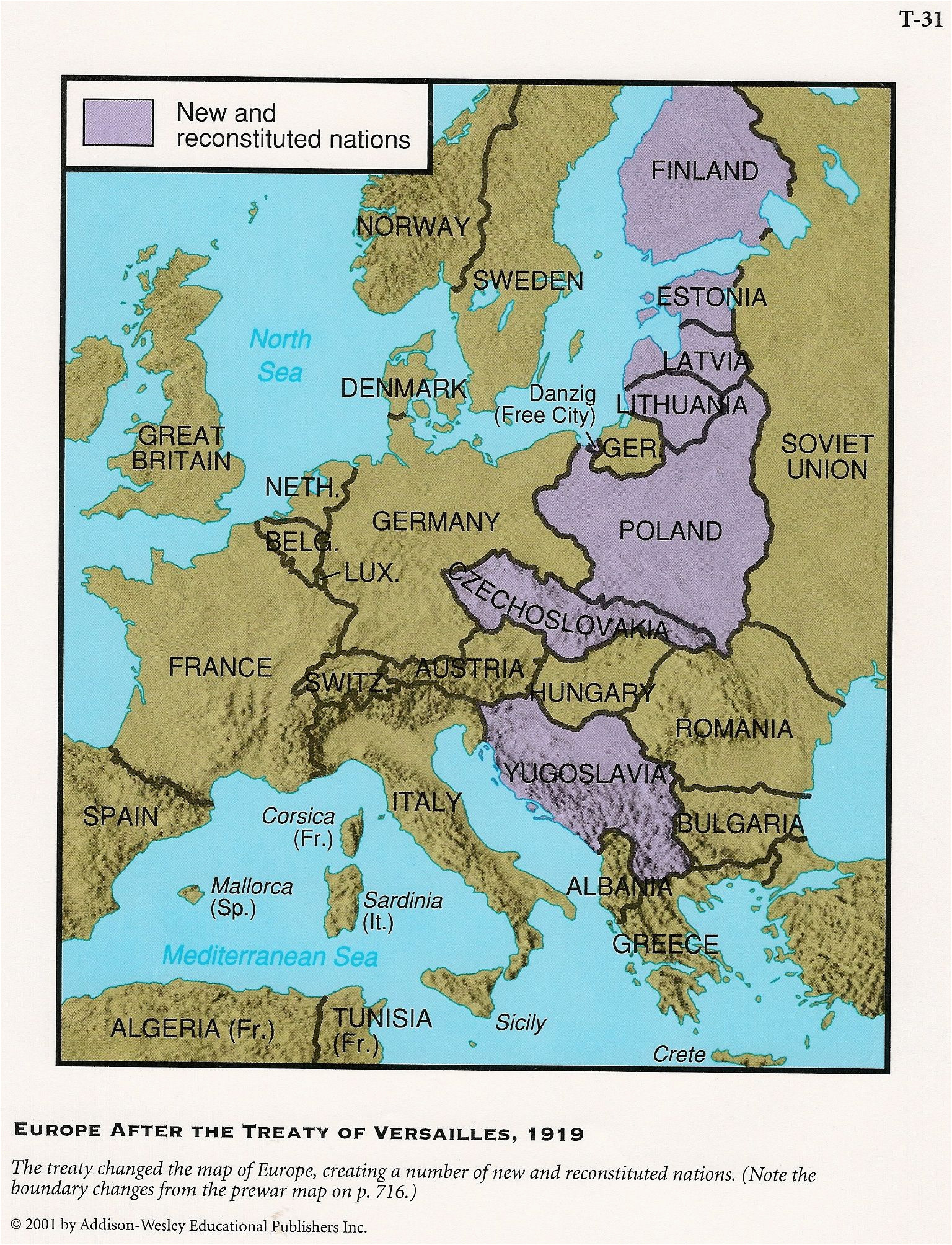 Map Of Europe after Treaty Of Versailles | secretmuseum