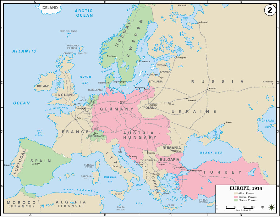 A Map Of Europe Before World War 1 Topographic Map Of Usa With States