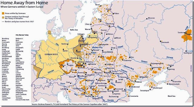 Map Of Europe During Wwii Map Showing German Settlers In Europe During Ww2