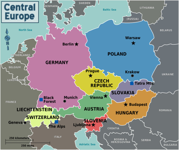 Map Of Europe Geneva Central Europe Wikitravel