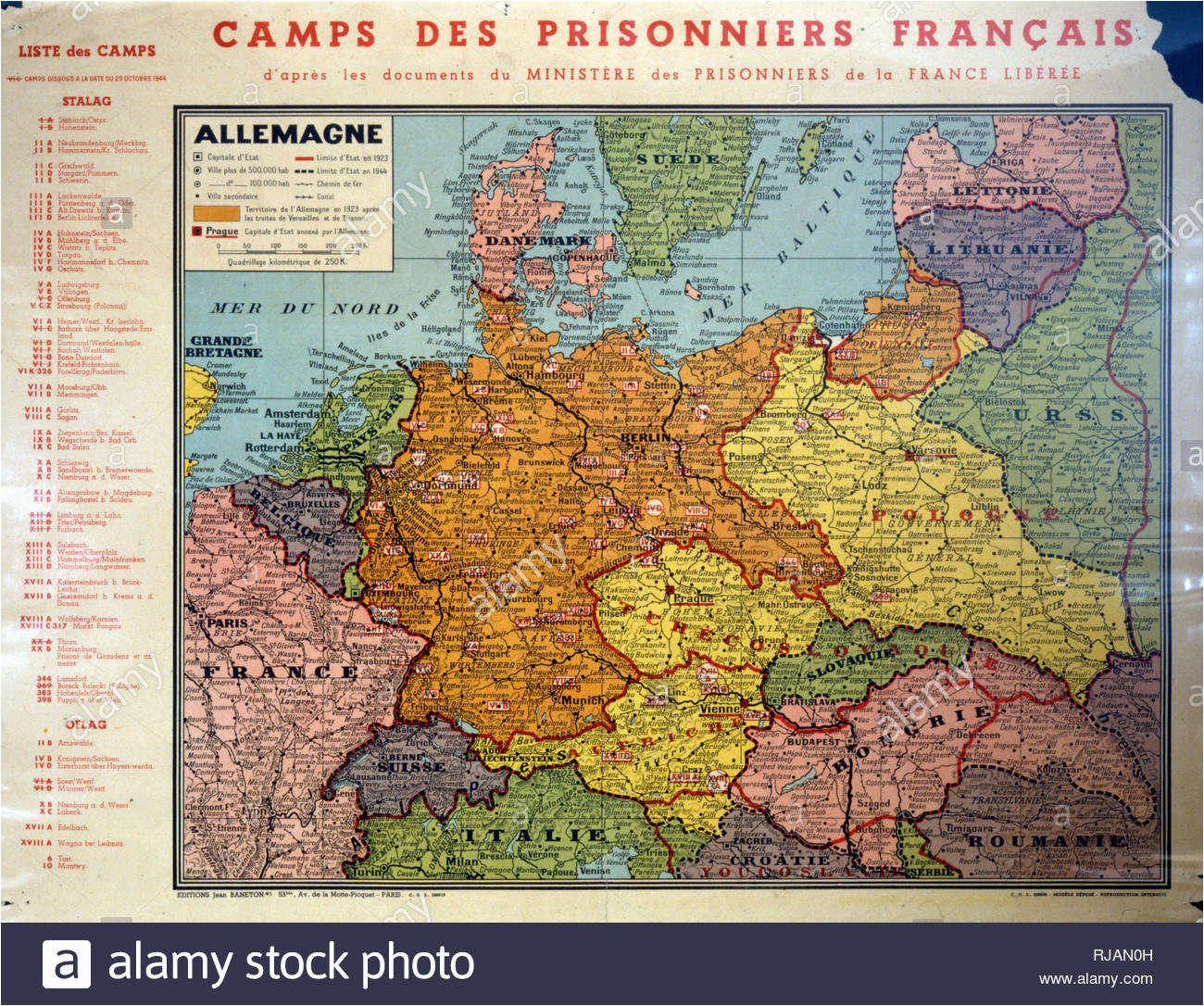 Map Of Europe In 1944 Under German Occupation Germany Map War Stock Photos Germany Map War Stock Images