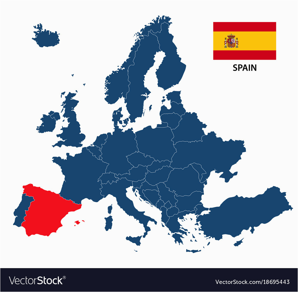 Map Of Europe In Spanish Spain On the Map Of Europe