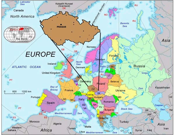 Map Of Europe Prague Prague Map Europe