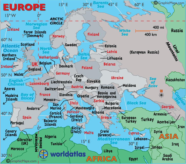 Map Of Europe with Latitude and Longitude Europe Latitude Longitude and Relative Location