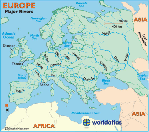 Map Of Europe with Rivers and Cities European Rivers Rivers Of Europe Map Of Rivers In Europe
