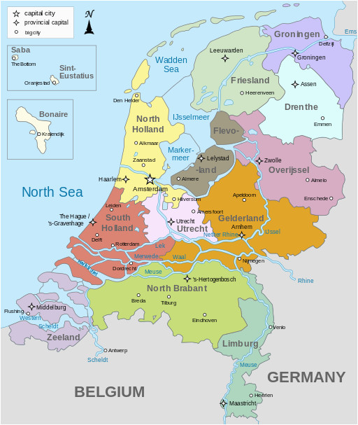 Map Of Holland Europe Map Of the Netherlands Including the Special Municipalities