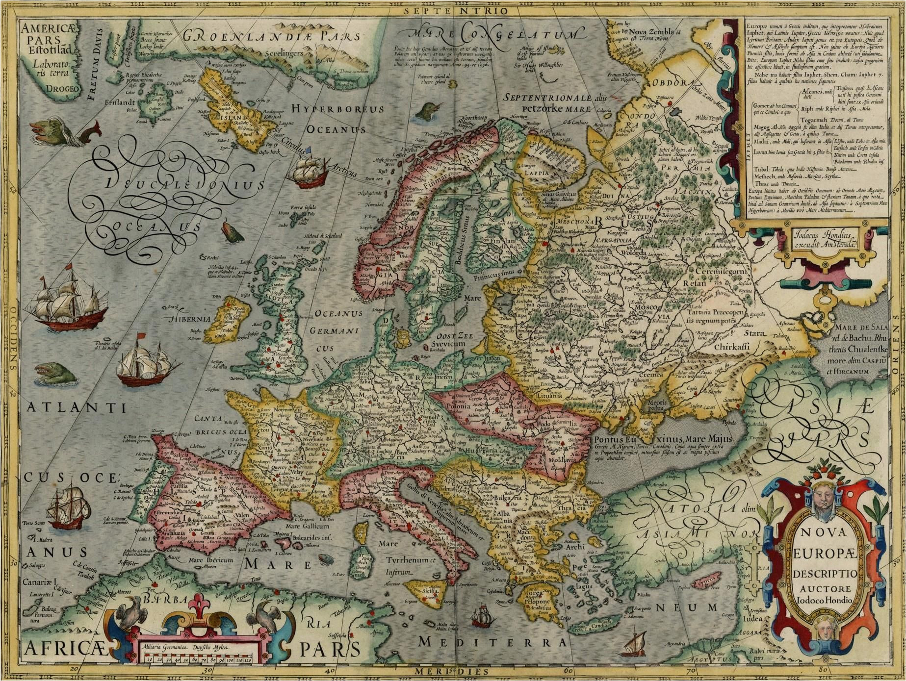 Map Of Iceland and Europe Map Of Europe by Jodocus Hondius 1630 the Map Shows A