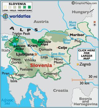 Map Of Slovenia In Europe Slovenia Map Geography Of Slovenia Map Of Slovenia