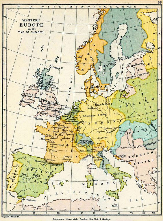 Map Of Western Europ Map Of Western Europe In the Time Of Elizabeth