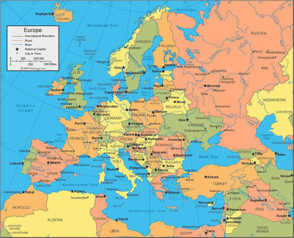 Physical and Political Map Of Europe Europe Map and Satellite Image