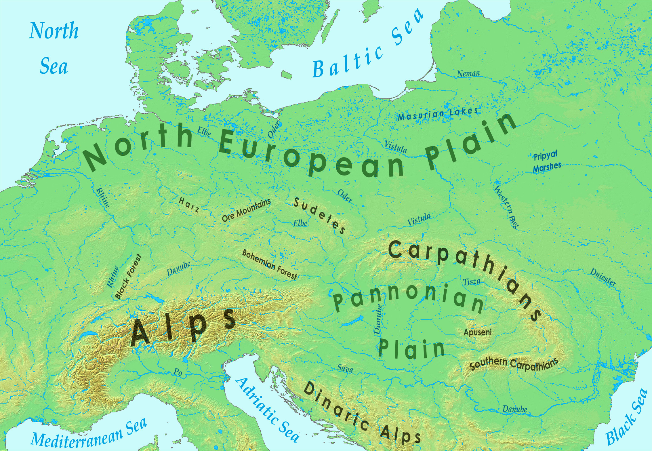 Europe Physical Map Mountains United States Map