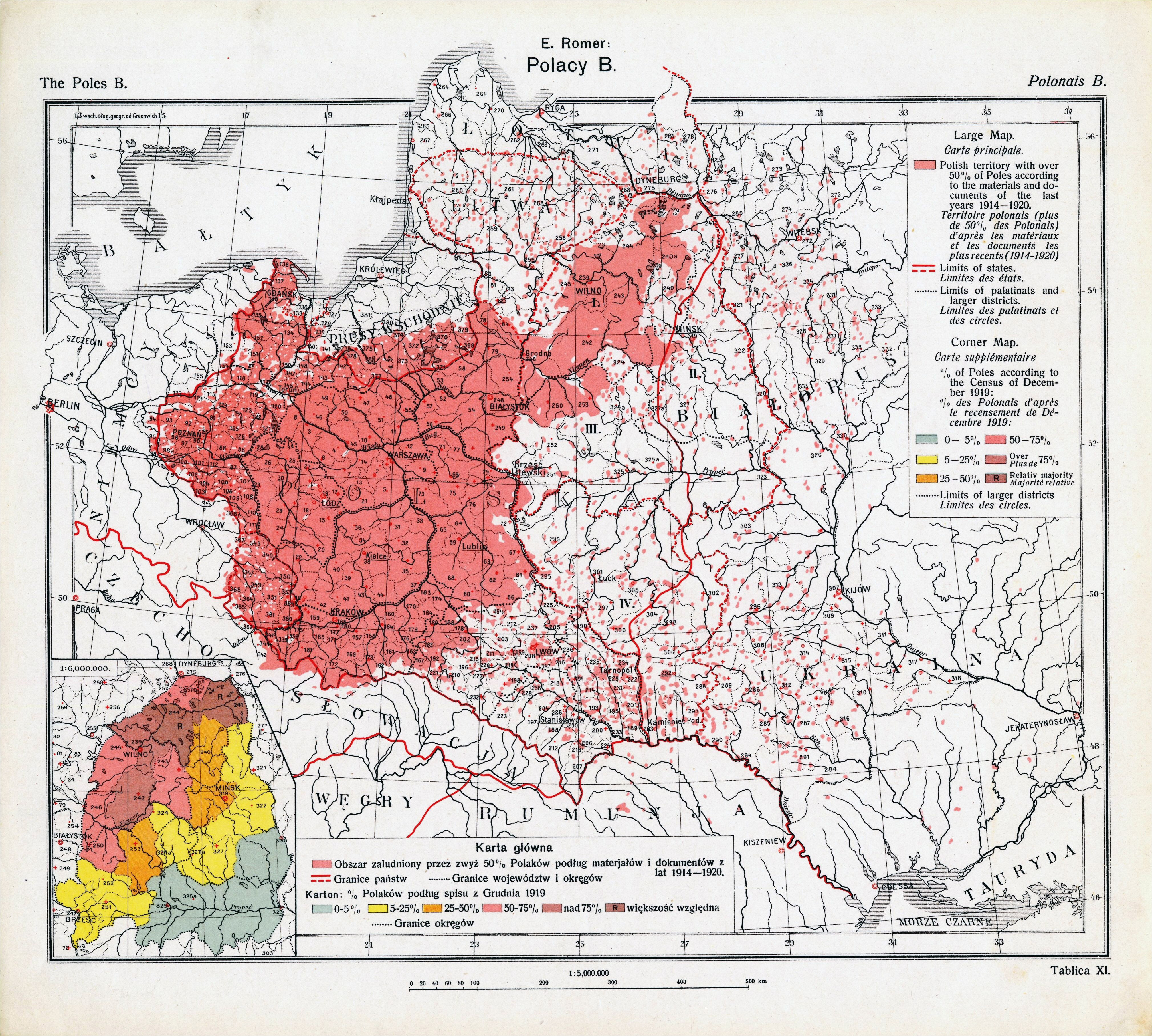 Poland On Europe Map A 1921 Map Of Polish Majority areas In Europe after the End