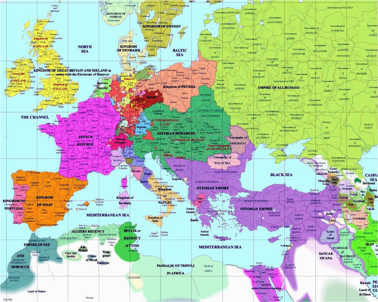 Political Map Of Europe 1800 European History Map 1800 Ad Historical Maps Europe Map