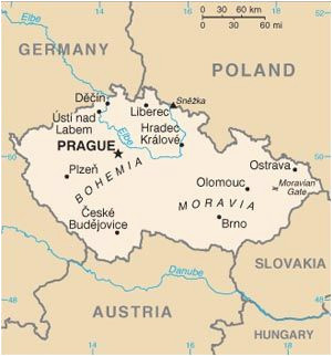 Prague On Europe Map Pin On Czech