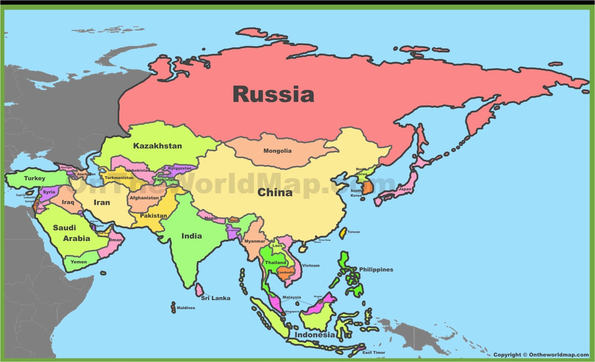Printable Map Of Europe And Asia Russia China India Maps Asia Map World