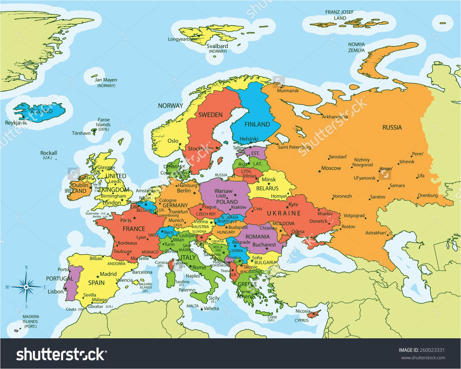 Printable Map Of Europe with Capitals and Countries Map Of European Cities and Countries Best Europe Capitals