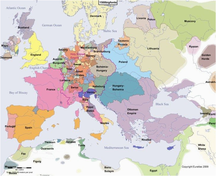 Renaissance Europe 1500 Map  secretmuseum