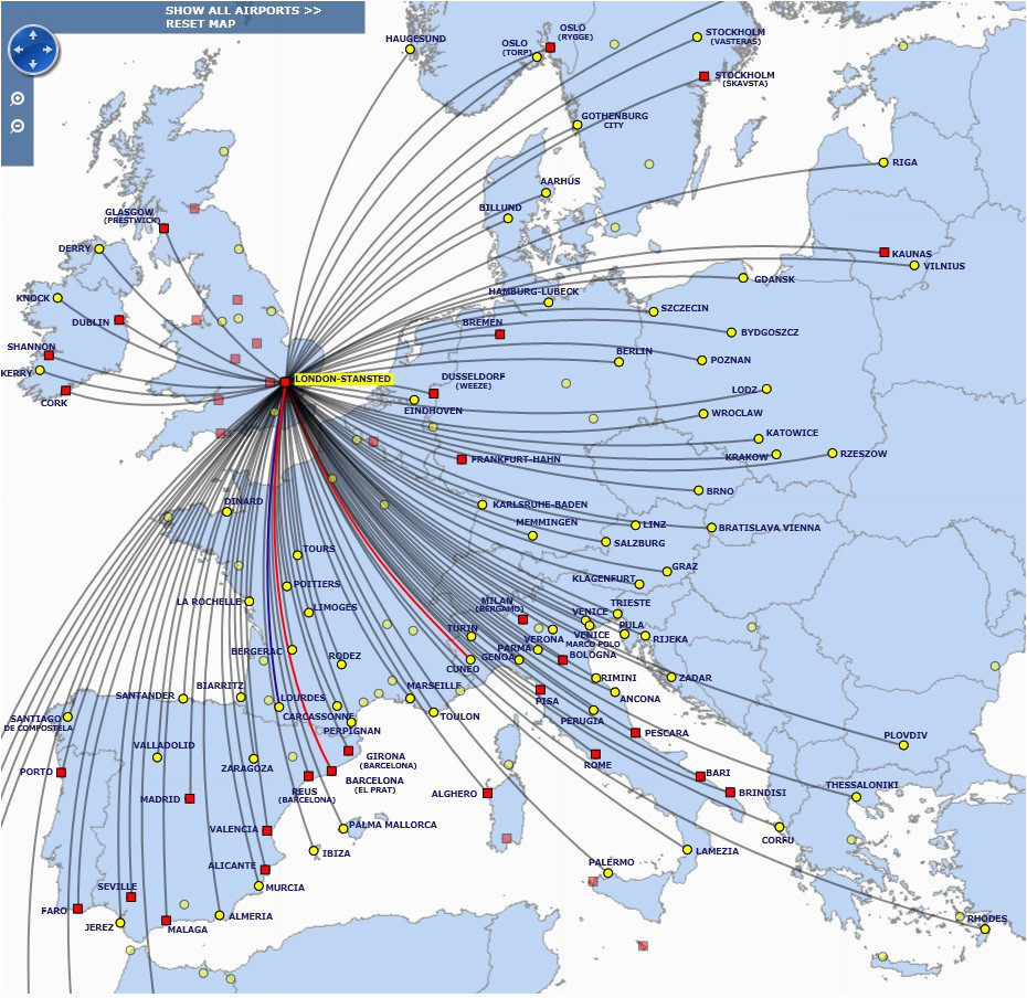 Ryanair Route Map Europe Ryanair World Airline News