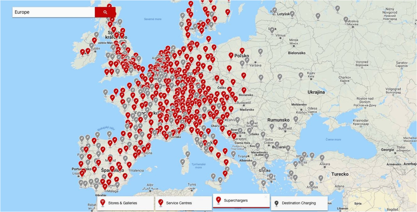 Tesla Supercharger Europe Map Tesla V Roku 2019 Pokryje Naba Jaa Kami Supercharger Celao