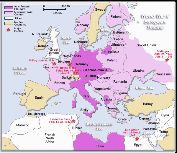 Ww2 In Europe and north Africa Map Wwii Map Of Europe Worksheet