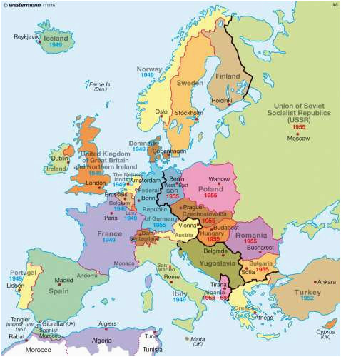 Europe Map before and after World War 2 Maps Europe after World War Two 1949 Diercke