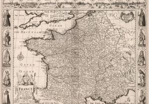 17th Century Europe Map Vintage Map Of France Europe 17th Century Fine Art Reproduction Mp013