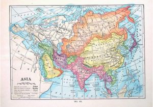 1910 Europe Map asia Map Antique 1910 World atlas Book Plate 9 X 7 Ta