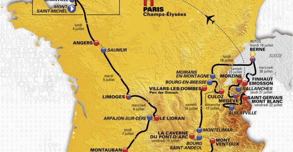 2014 tour De France Map tour De France 2016 Die Strecke