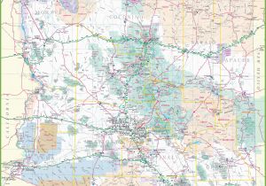 A Map Of Arizona Cities Large Detailed Map Of Arizona with Cities and towns