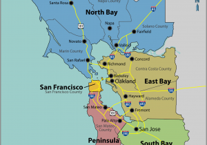 A Map Of California with All the Cities San Francisco Bay area Wikipedia