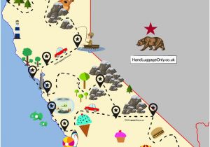 A Map Of California with All the Cities the Ultimate Road Trip Map Of Places to Visit In California Travel