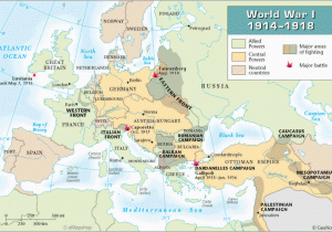 A Map Of Europe In 1914 This Map Shows the Fronts and Major Battles On the European