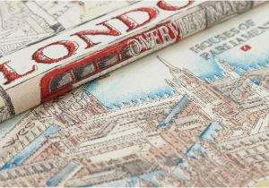 A Map Of London England Dekostoff London Map Uk England Leinenoptik Canvas Bunt