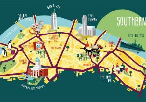 A Map Of London England southbank Map Illustration Kerryhyndman Co Uk Map Travel