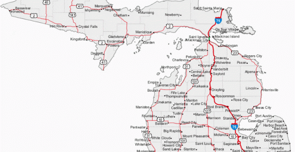 A Map Of Michigan State Map Of Michigan Cities Michigan Road Map
