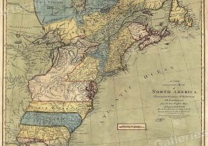A Map Of the New England Colonies Map Of north America 1771 Early American Colonies 16×20