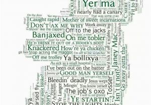 A4 Map Of Ireland Map Of Irish Sayings by Susan Brambell Gah I Say Manky