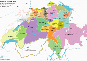 Aaa Europe Maps Helvetian Republic 1802 Aaa Karte Schweiz Kartographie