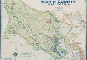 Abandoned Mines California Map 1948 Metsker Map Of Marin County California Neatline Antique Maps