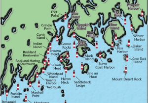 Acadia Canada Map Acadia and Penobscot Bay Maine Lighthouse Map the Lighthouse On